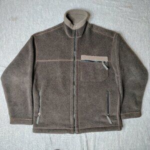 VINTAGE Patagonia Fleece Jacket Mens Arctic Brown Full Zip Size Large USA 26500
